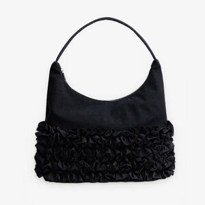Baggu Molly Goddard Black Ruffle Shoulder Bag with Toile lining